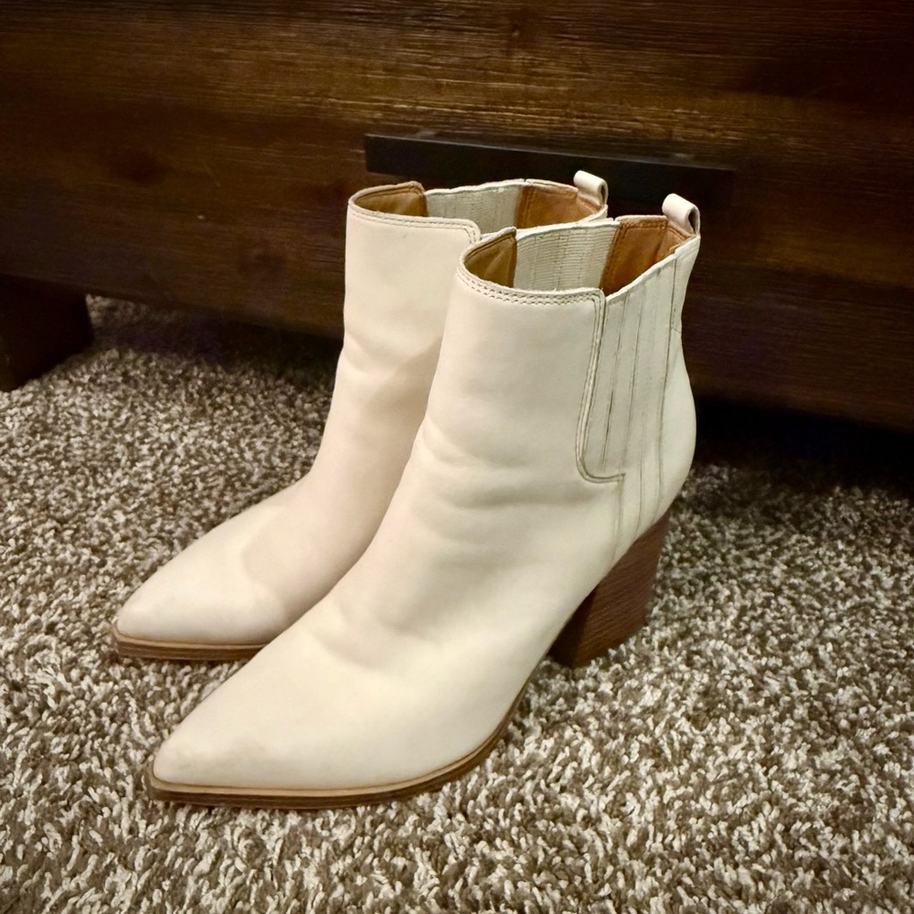 Marc Fisher Cream Ankle Booties